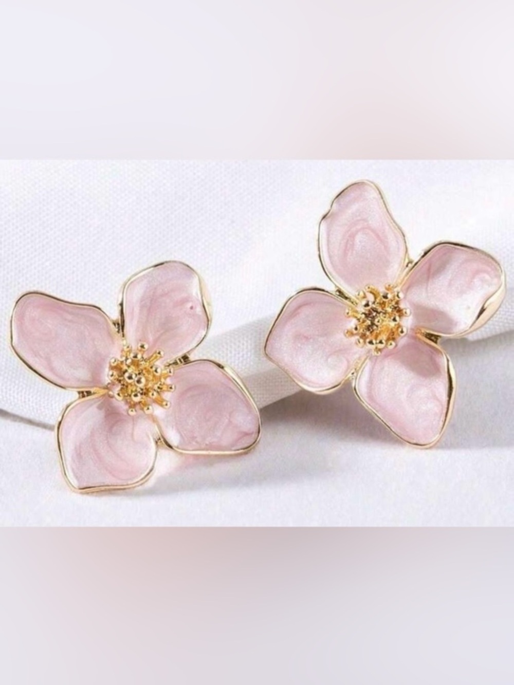 Peach Floral Earrings